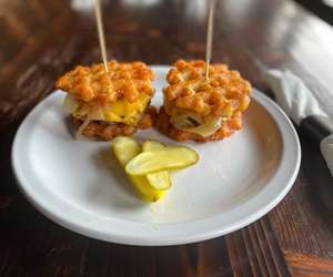 Brisket Sliders on Waffle Fry Buns